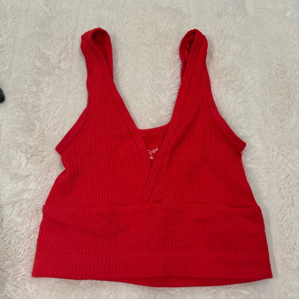 Red Out From Under Cropped Tank